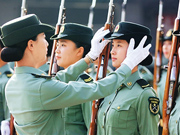 A glimpse of China's first female military honor guard