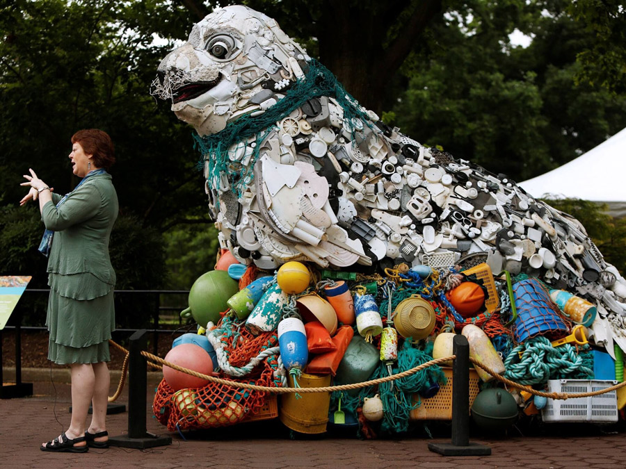 Making art out of ocean debris and plastic pollution