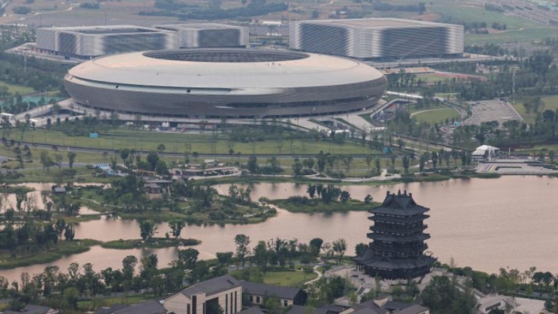 View of Dong'an Lake Sports Park ahead of Chengdu 2021 FISU World University Games
