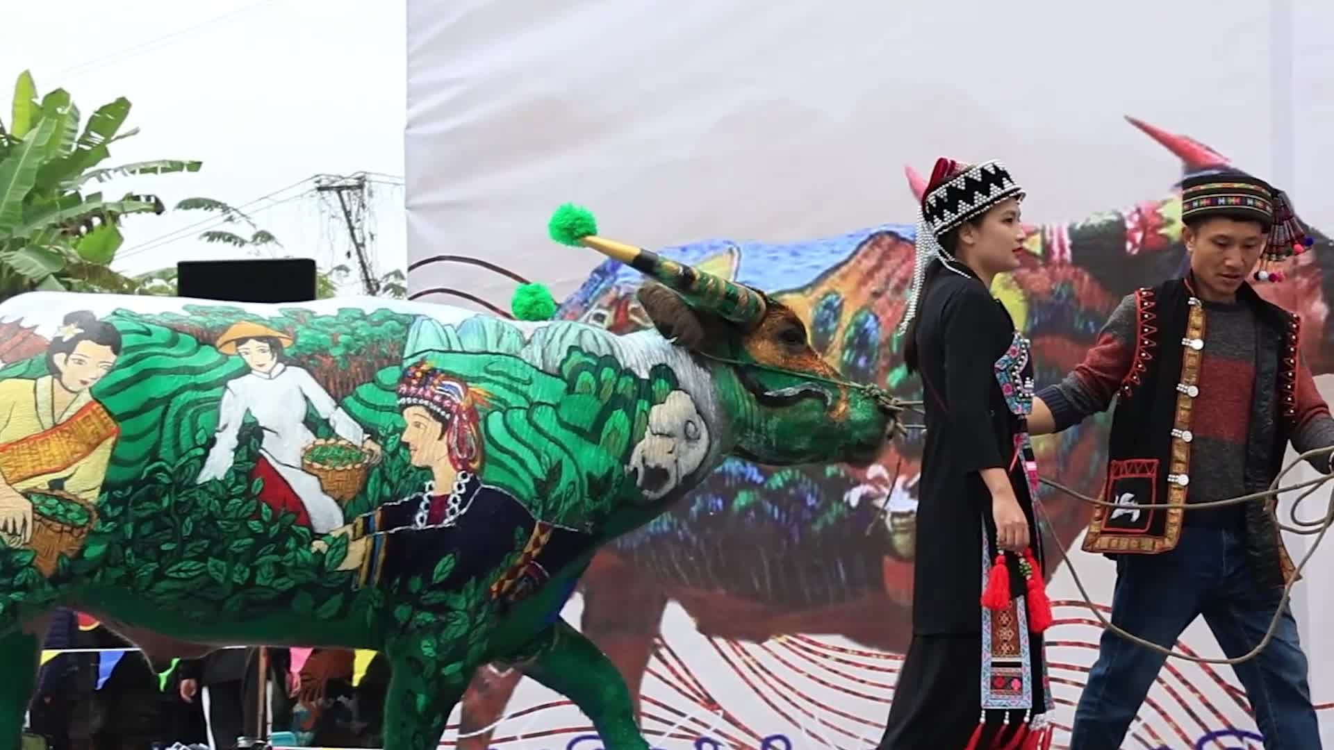 Ox body painting competition held in SW China's Yunnan