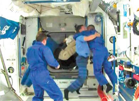  it to the international space station. Inside the 6.4-m-long container 