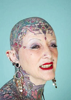 most tattooed woman. most tattooed senior woman