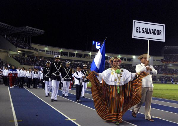 The delegation of El Salvador march into the Rommel Fernandez's Stadium 