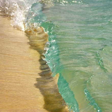 Saipan, the United States. Photo shows the crystal-like wave.
