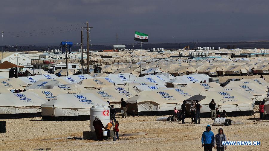 Al Zaatri Syrian refugee camp is seen in the Jordanian city of Mafraq, near the border with Syria, on Nov. 12, 2012. (Xinhua/Mohammad Abu Ghosh)