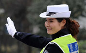 Fashion model become most beautiful traffic police