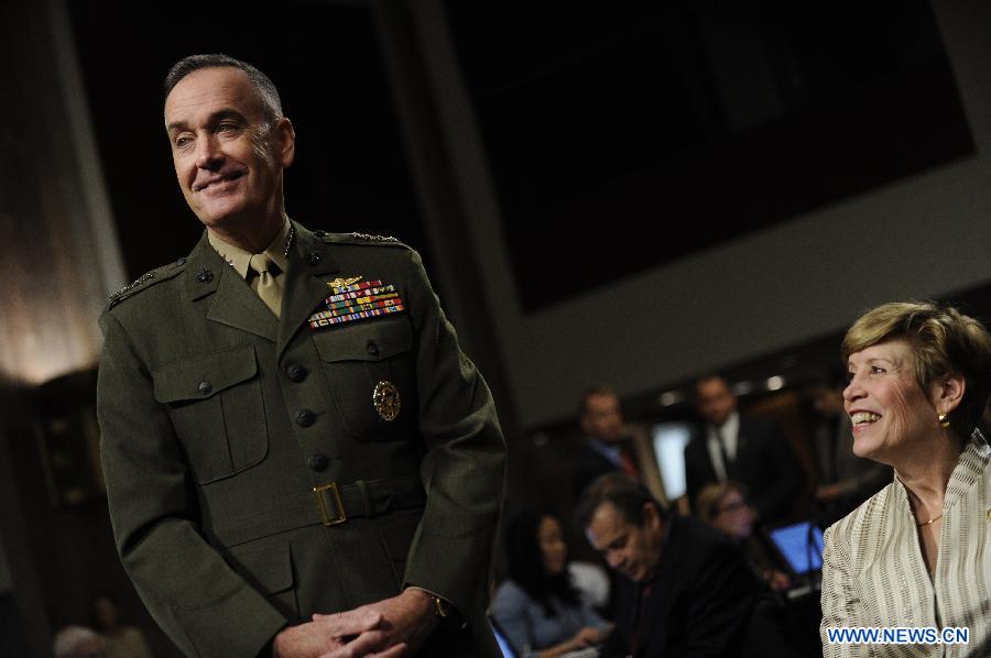 U.S. Marine General Joseph Dunford (L) testifies during his confirmation hearing before the Senate Armed Service Committee on Capitol Hill in Washington D.C., capital of the United States, Nov. 15, 2012. (Xinhua/Zhang Jun)