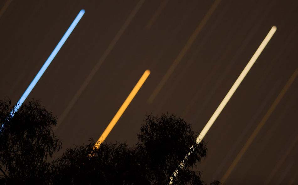  Conjunction Colours. During the past week, nightfall on planet Earth has featured Mars, Saturn, and Spica in a lovely conjunction near the western horizon. Still forming the corners of a distinctive celestial triangle after sunset and recently joined by a crescent Moon, they are all about the same brightness but can exhibit different colors to the discerning eye. (Photo/ NASA)