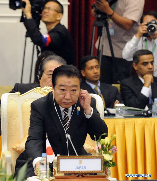 Japanese Prime Minister Yoshihiko Noda attends the Association of Southeast Asian Nations (ASEAN) Global Dialogue in Phnom Penh, Cambodia, Nov. 20, 2012. (Xinhua/Ma Ping)  