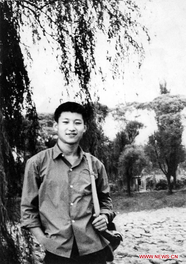 File photo taken in 1972 shows Xi Jinping returns home in Beijing to visit his relatives during the time when he is an educated youth in countryside. (Xinhua) 