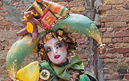 Costumed revellers gather in Venice 