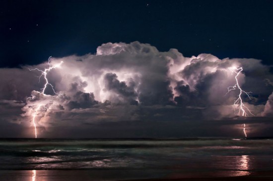 Breathtaking scenery of storm and thunder 