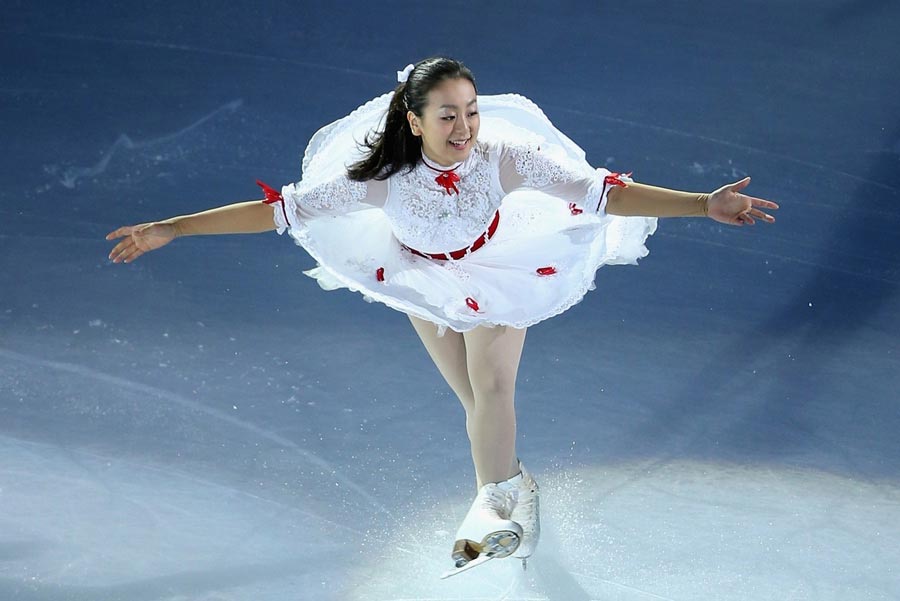 Mao Asada, Japanese contestant, won bronze medal at the 2013 World Figure Skating Championship.(Photo/Xinhuanet.com)