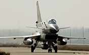 Chinese navy's J-10 fighters take off 