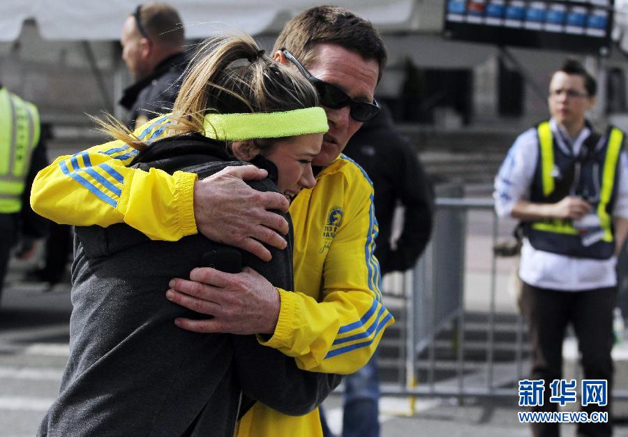 Three explosions occurred near the Boston Marathon finish line, killing at least 2 people, local media reported. (Xinhua/Zhao Xirong) 