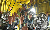 Airborne troops conduct parachute training