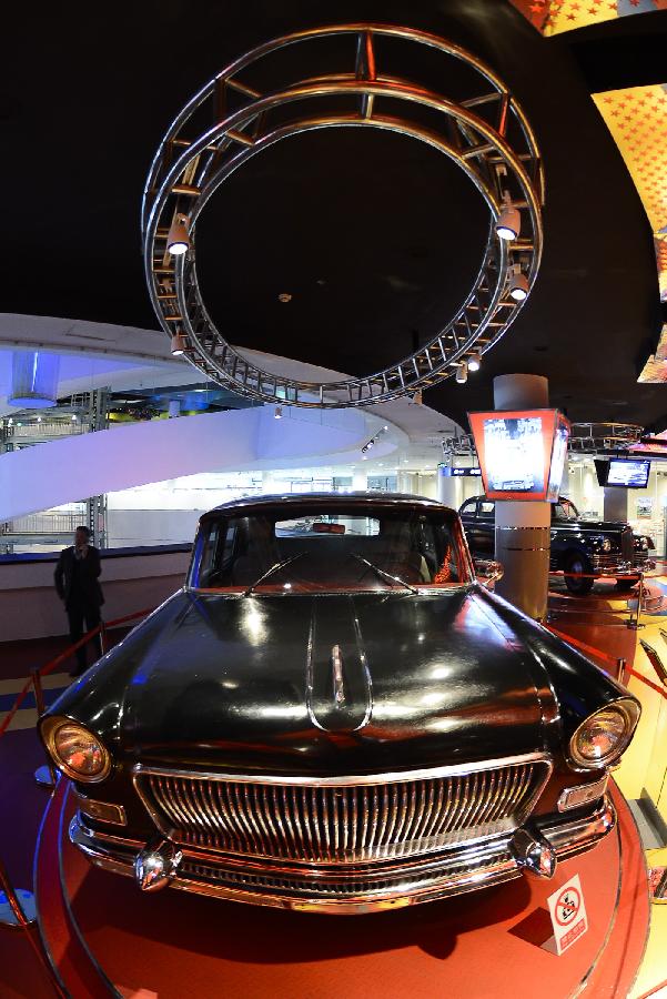 Photo taken on April 28, 2013 shows a Red Flag limousine, a classic Chinese auto brand, in the Beijing Auto Museum in Beijing, capital of China. Beijing Auto Museum, a museum aimed at the promotion of auto culture, was awarded the National 4A tourist attraction on Sunday. (Xinhua/Qi Heng)