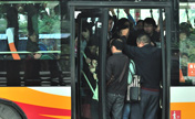 Anxious city: Crowded morning bus