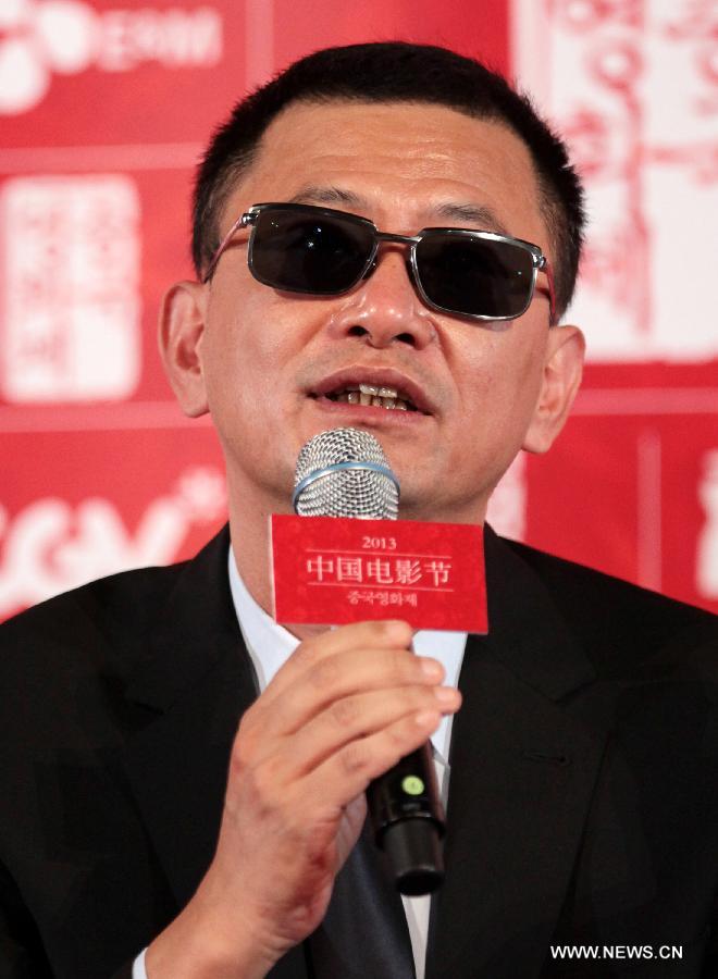 Director Wong Kar-wai speaks during the press conference for 2013 Chinese Film Festival in Seoul, South Korea, June 16, 2013. The 5th Chinese Film Festival opened in Seoul on Sunday for a 5-day celebration of Chinese film to boost bilateral movie and culture cooperation. Wong Kar-wai's movie "The Grandmaster" has been selected as the opening film of 2013 Chinese Film Festival. (Xinhua/Park Jin-hee) 