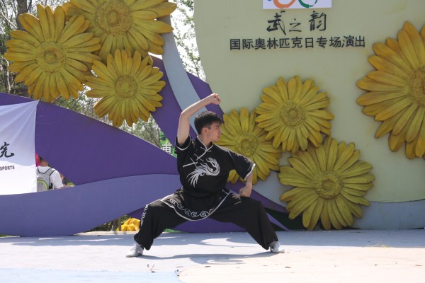 Capital Physical Education Institute student performing, Chrysanthemum Square, Beijing Garden Expo, on June 23. (chinadaily.com.cn)