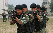 Special operation members in military skills training