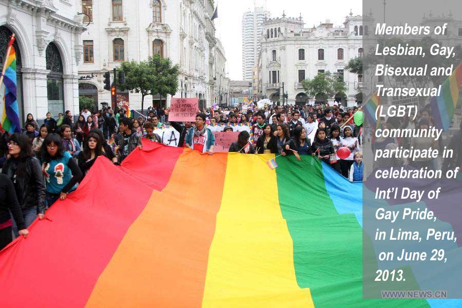 International Day of Gay Pride marked in Lima, Peru(Source:Xinhuanet.com)