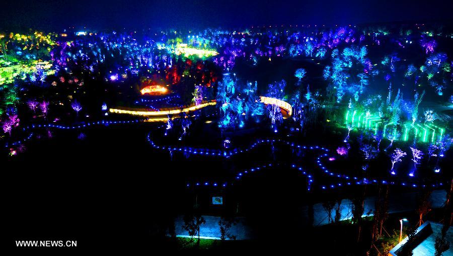 Nighttime scenery at the Garden Expo Park in Beijing, capital of China. The 9th China (Beijing) International Garden Expo began in Beijing on May 18 and will run until November 18, 2013. [Photo: Xinhua]            