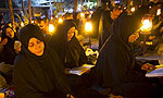 Muslims pray during religious ceremony of Ramadan in Iran