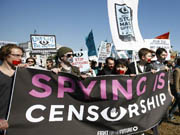 Demonstrators protest against government surveillance in U.S. 